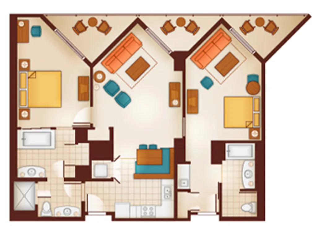2-Bedroom Lock-Off Villa Floorplan DVC Resale