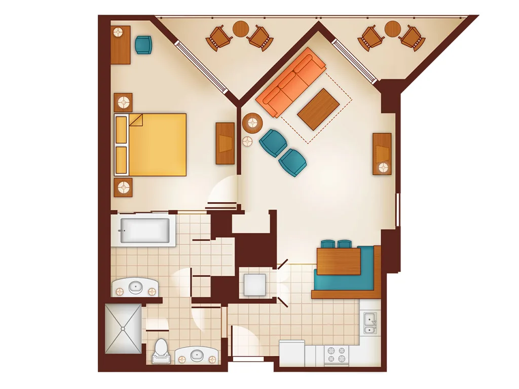 1-Bedroom Villa Floorplan DVC Resale