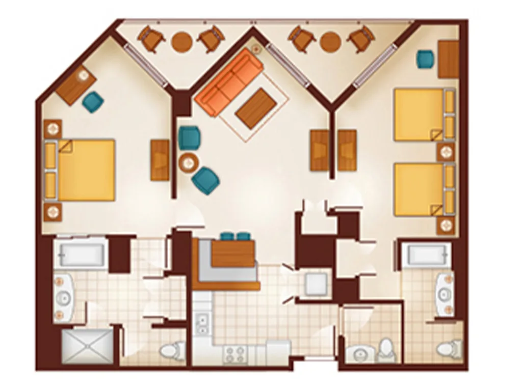 2-Bedroom Villa Floorplan DVC Resale