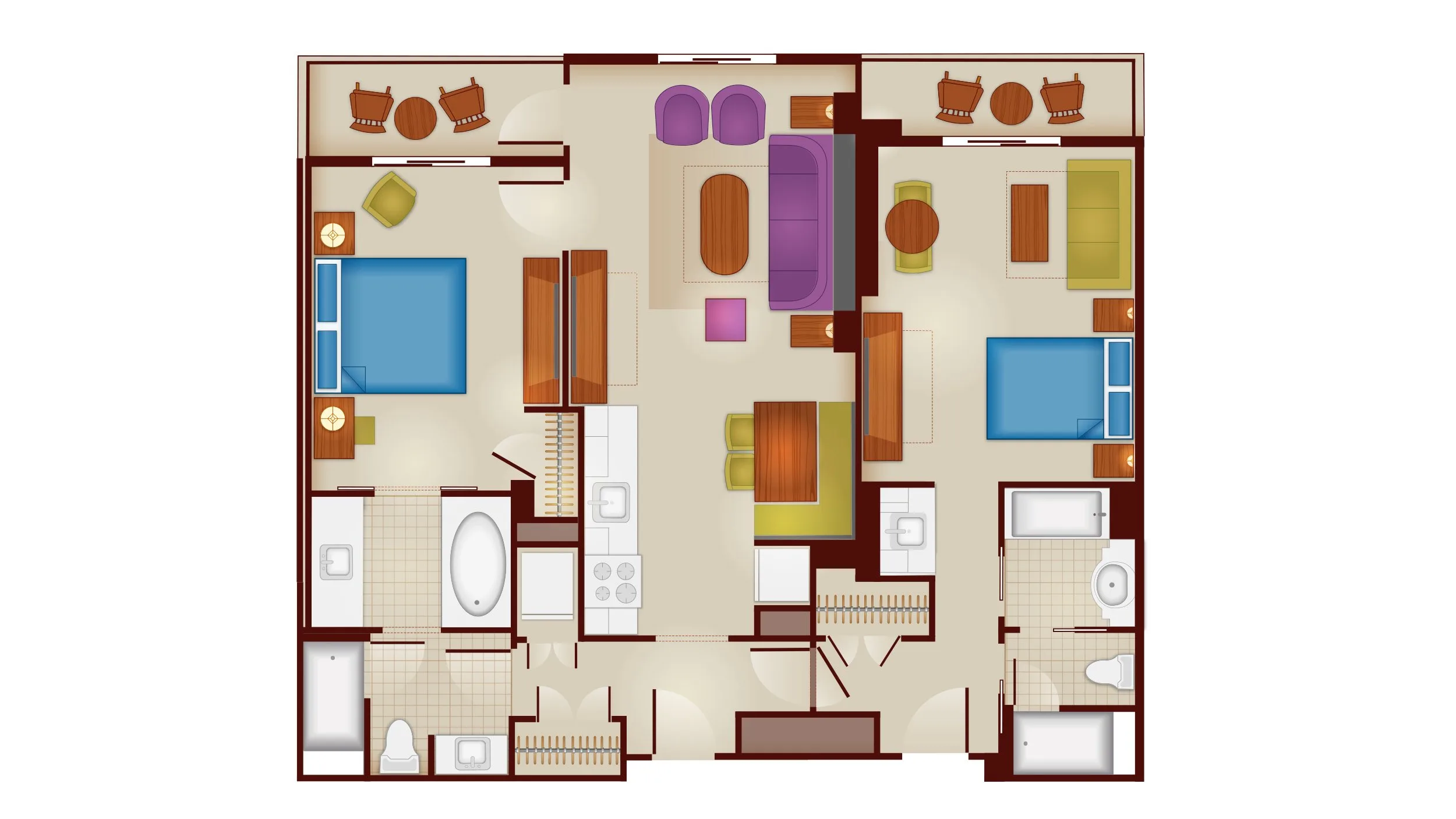 2-Bedroom Lock-Off Floorplan DVC Resale