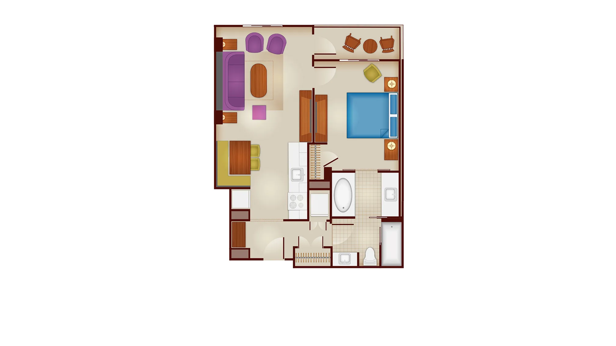 1-Bedroom Villa Floorplan DVC Resale