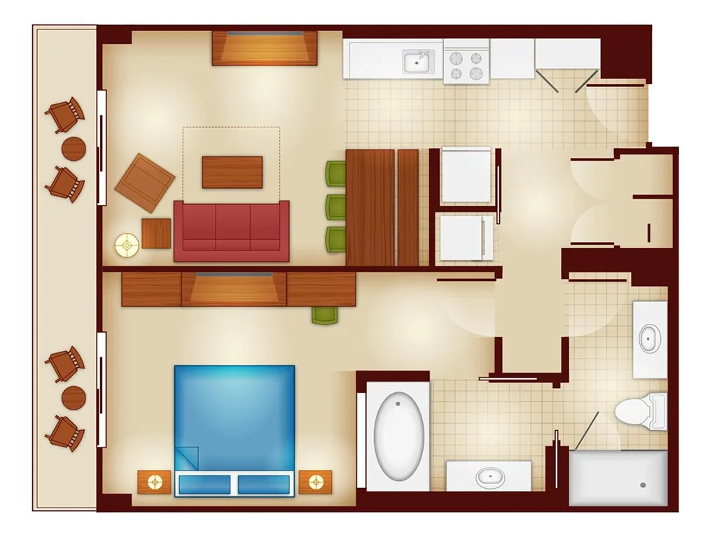 1-Bedroom Villa Floorplan DVC Resale
