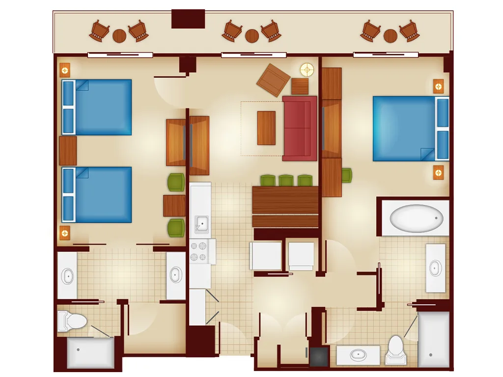 2-Bedroom Villa Floorplan DVC Resale