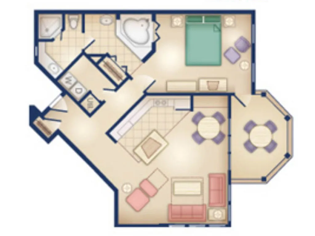 1-Bedroom Villa Floorplan DVC Resale