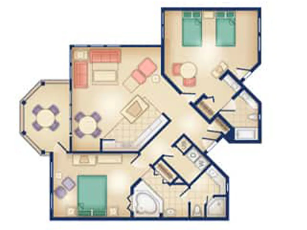 2-Bedroom Lock-Off Floorplan DVC Resale