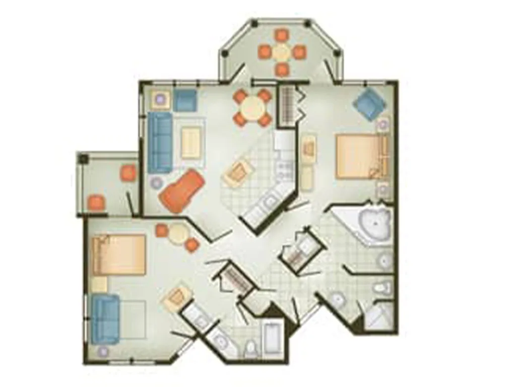 2-Bedroom Lock-Off Floorplan DVC Resale